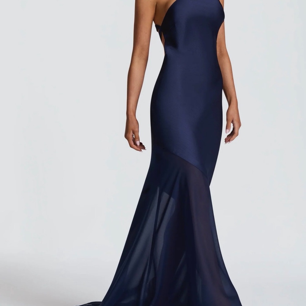Baby Boo One-Shoulder backless Navy Dress - Picture 3 of 3